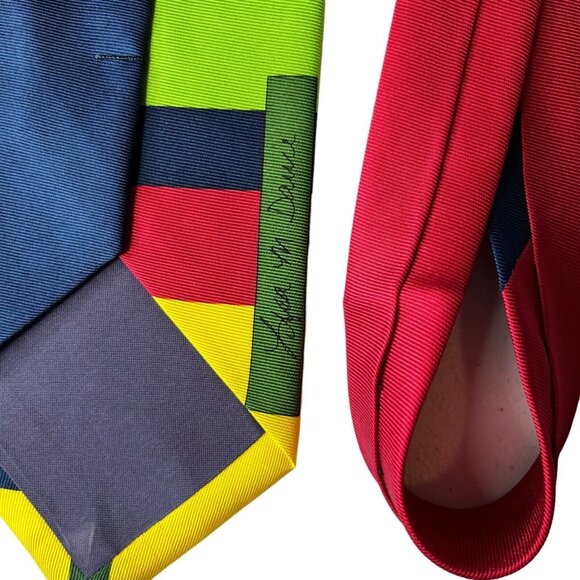 RM Ralph Marlin Studio Pop Art Neck Tie Christmas Ornament Tree Wreath Green - Picture 6 of 6